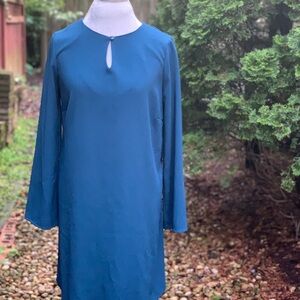 Bobeau Blue Raglan Long Sleeve Sheath Dress